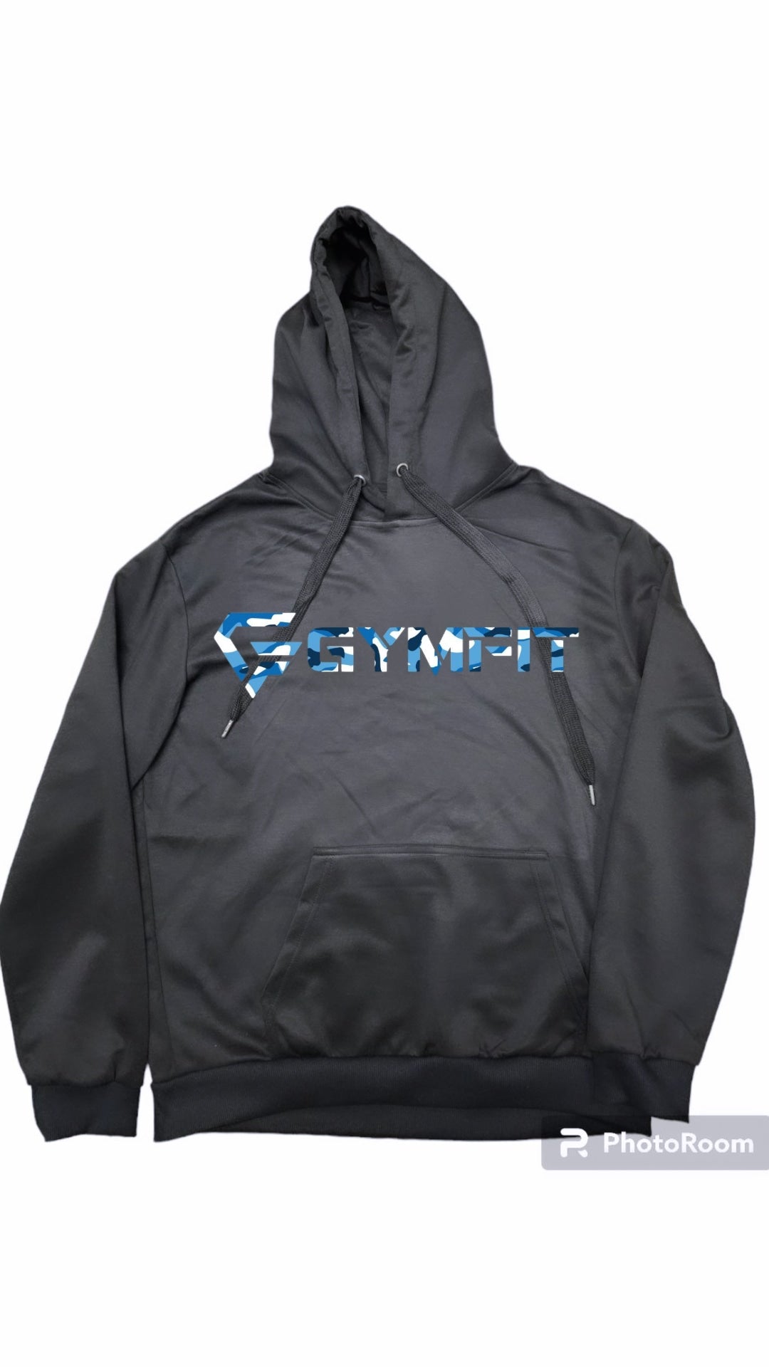 Men's Medium weight hoodie with OG GYMFIT Font In Blue Camo